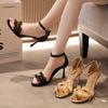 Women Sandals Summer Fashion Women Pumps Sandals Sexy Mature Buckle Strap Thin Heels Stage Performance High Heels Women Shoes