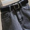 Grey Denim Shorts Women's Summer High Slim Wide Leg Pants