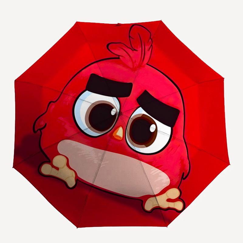 1pc Angry Bird Automatic Open/Close Folding Umbrella, Windproof 8-Rib Construction, Lightweight Travel Umbrella for Women/Men a0902015
