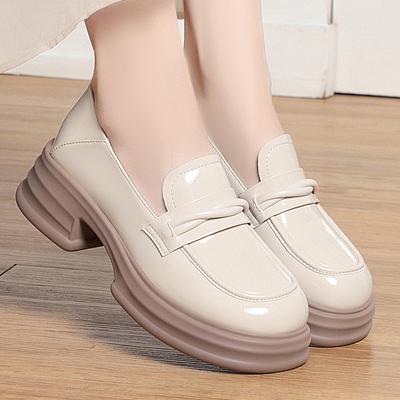 Модные туфли на толстой подошве 2024 года, весна, женские туфли в японском стиле, черные туфли-лодочки, женская мода, для девочек, на толстой подошве, каблук