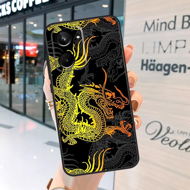 Японский чехол DRAGON TATTOO для Realme 15 Pro 14 13 11 12 Pro Plus GT7 GT6 C55 C51 C53 C35 C33 C61 C65 C67 C71 C75