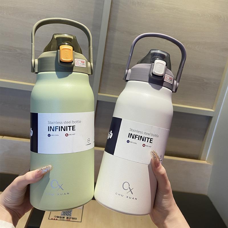 Tumbler Thermo Bottle Large Capacity With Straw Stainless Steel Thermal Water Bottle Cold and Hot Thermos Cup Vacuum Flask Gym