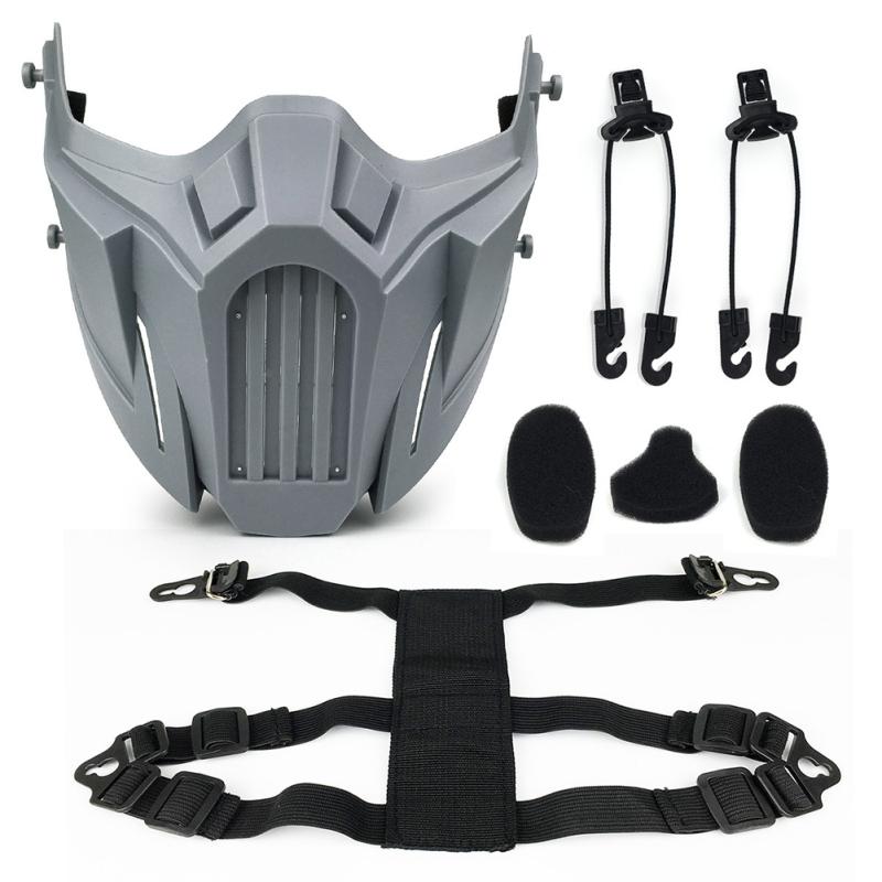 Тактическая защитная маска на пол-лица, для уличного боя, страйкбола, варгейма, чехлы, снаряжение, дышащая, для косплея