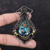 Copper Multi Turquoise Pendant Copper Wire Wrapped Gemstone Pendant Handmade Copper Jewelry Brand New Pendant Wire Wrap Jewelry Gift For Him