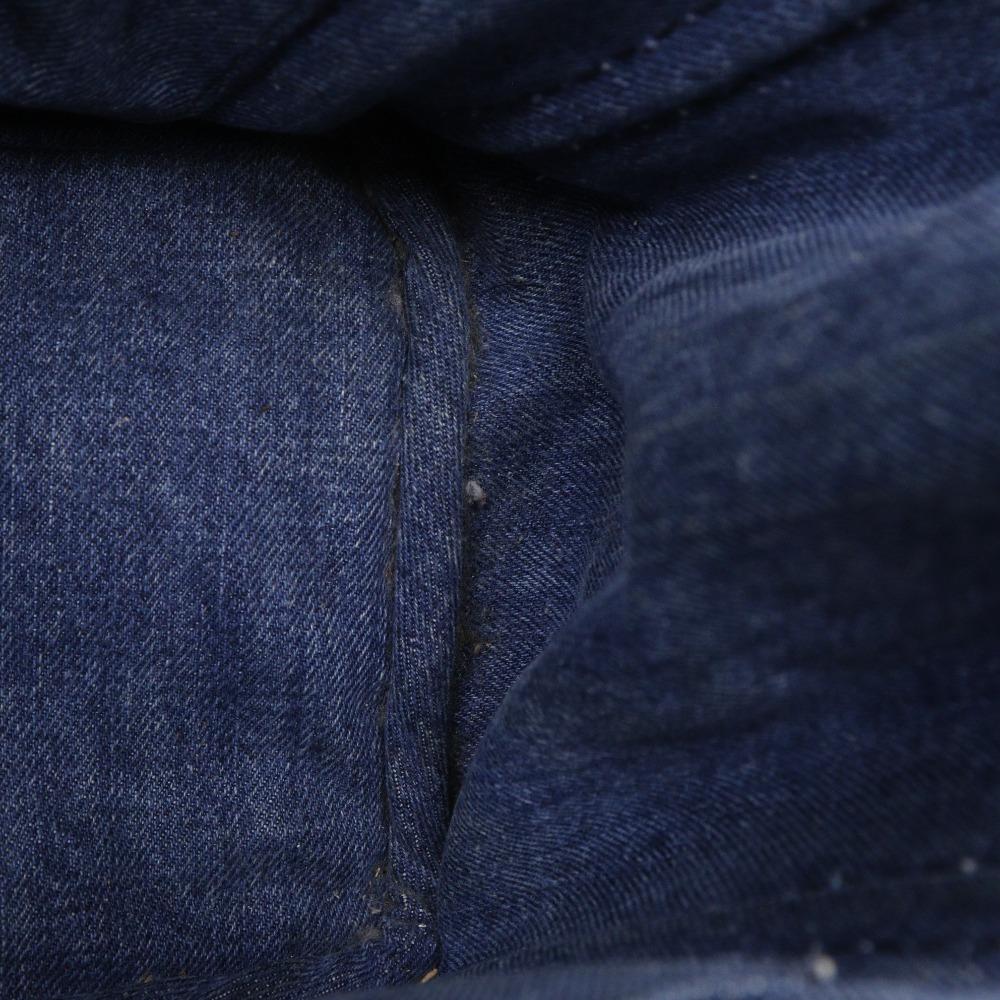 Prada Canapa Handbag 1BG439 Tote Bag Blue Denim Women Used