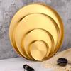 Декоративный поднос в скандинавском стиле, золотой, для украшения ювелирных изделий, круглое блюдо из нержавеющей стали, домашний органайзер, украшение