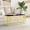  Coffee Table, Gold, 110x45x45 Cm, Stainless Steel and Glass