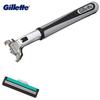 Gillette Vector 2 безопасная бритва, оригинальная брендовая бритва, двухслойные лезвия для бритья, мужской уход за лицом, 1 держатель для бритвы, 2 лезвия