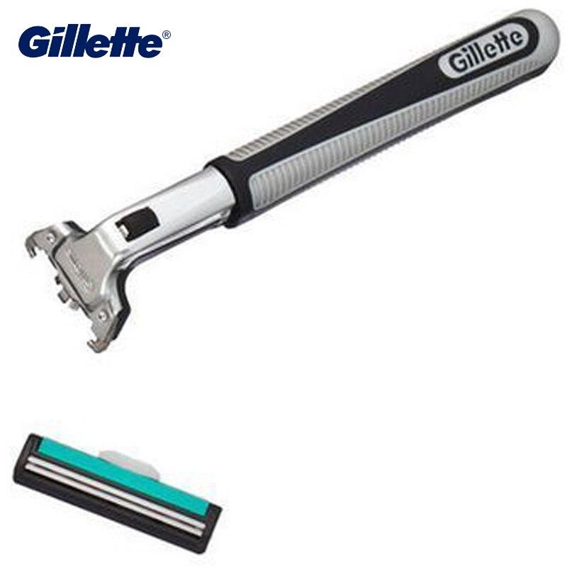 Gillette Vector 2 безопасная бритва, оригинальная брендовая бритва, двухслойные лезвия для бритья, мужской уход за лицом, 1 держатель для бритвы, 2 лезвия