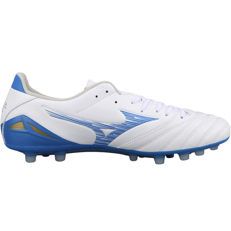 Mizuno Morelia Neo 4 Удобные AG (Резиновые короткие шипы) Футбольные бутсы из кожи кенгуру с амортизацией для мужчин, футбольные бутсы бело-синие P1GA243525