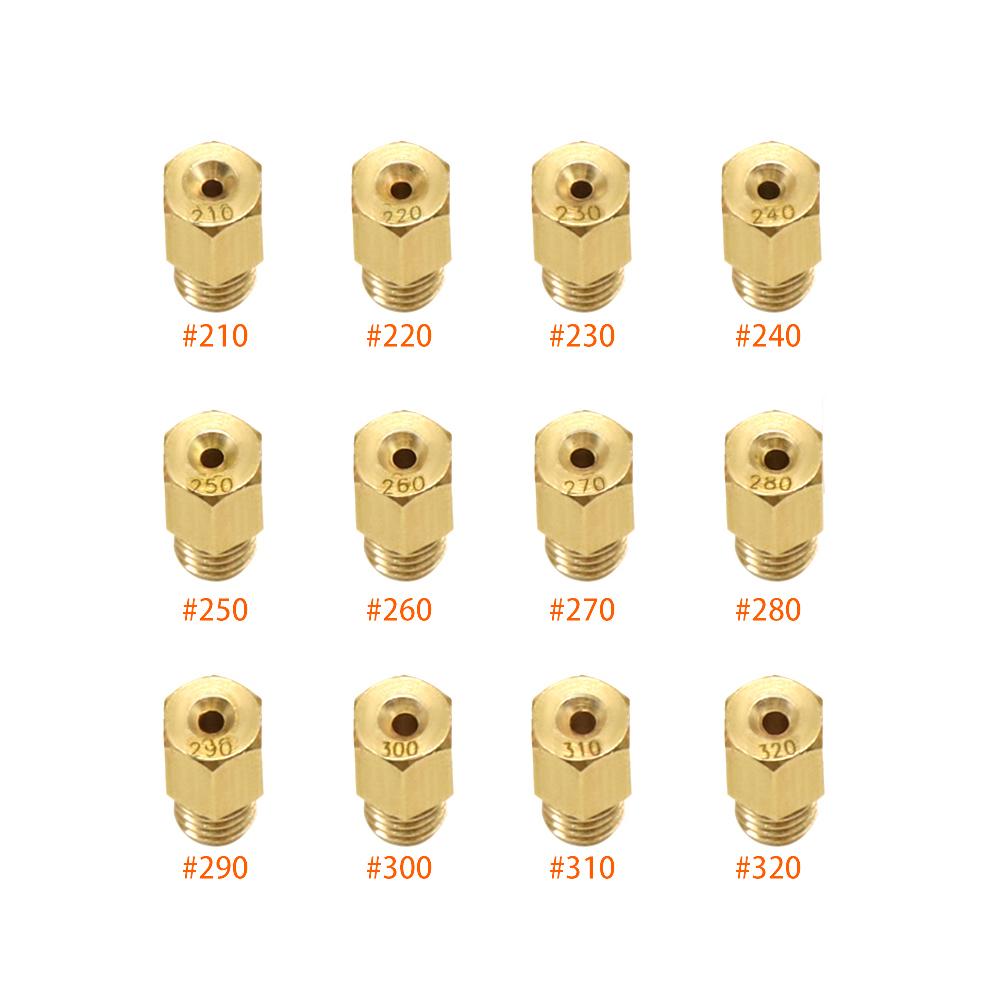ZSDTRP 12pcs Hex Type Main Jets for MIKUNI VM TM TMX Carburetor Motorcycle Scooter Injectors Nozzle Size 90-440 Fuel Injectors 6