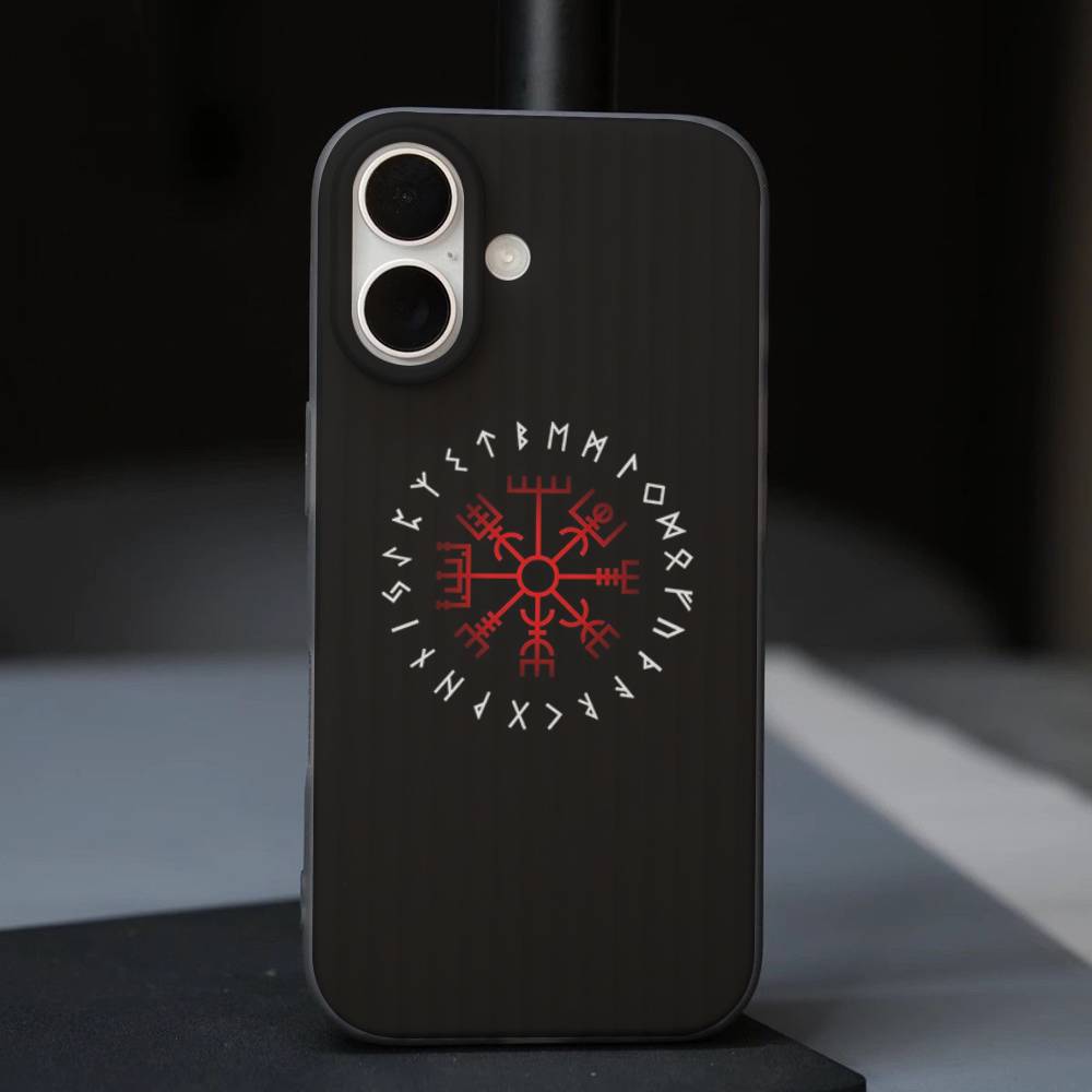 V-Викинг Логотип V-Вегвизир Роскошный Чехол Для Телефона Для IPhone 17 Air 16 15 14 13 12 11 Pro Max Pro Plus Волна Ударопрочный