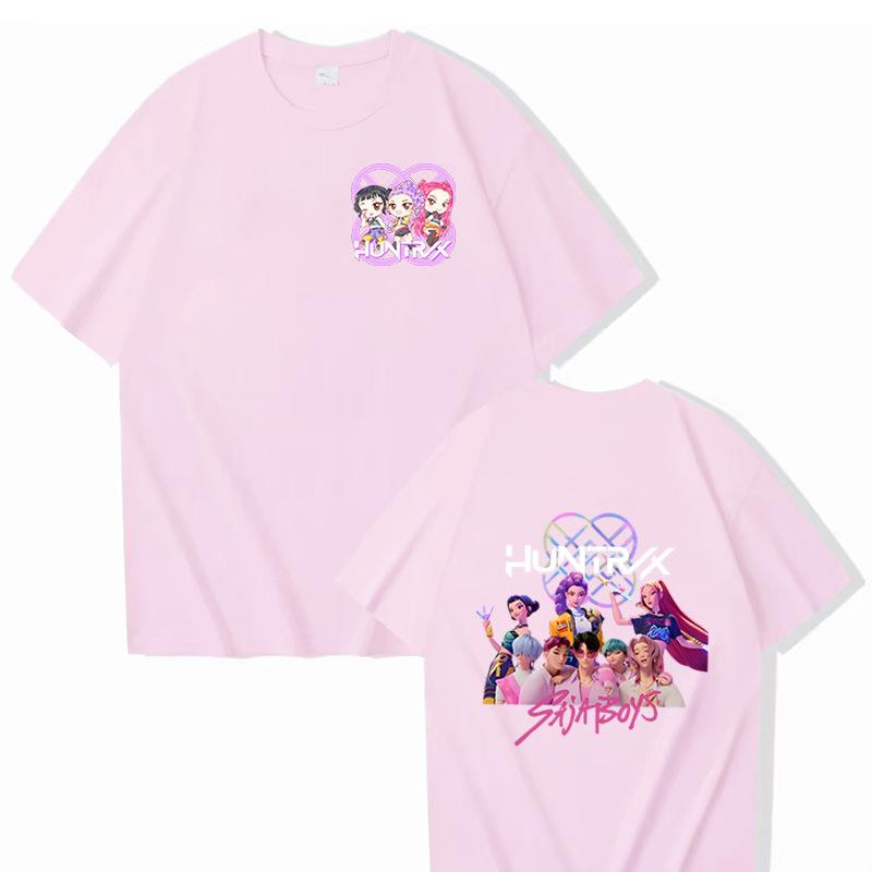 Модная футболка 16 цветов, мультяшный K-pop, принт «Элементы охотников на демонов», взрослая, трендовая, мужская мода, повседневный, большого размера, женский уличный топ