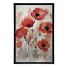 Red Poppies In Watercolor Red Poppies In Watercolor, 30X40 Cm, Gold Aluminum Frame, 230 Gsm Matte Paper