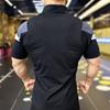 Мужская летняя облегающая футболка для фитнеса, бега, бега, полумолнии, для тренировок, походов и треккинга