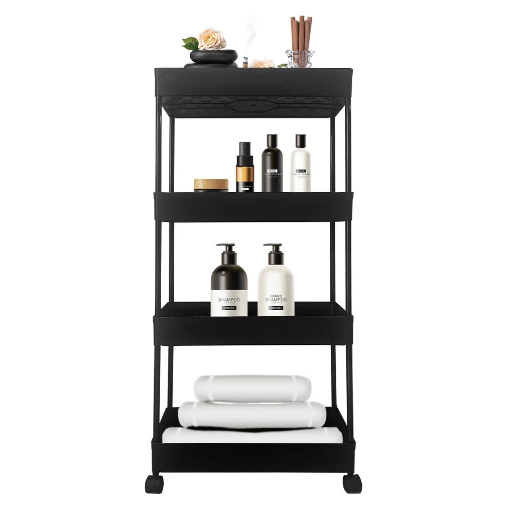 Slim Storage Cart 4 Tiers 87x40.5x22.5cm