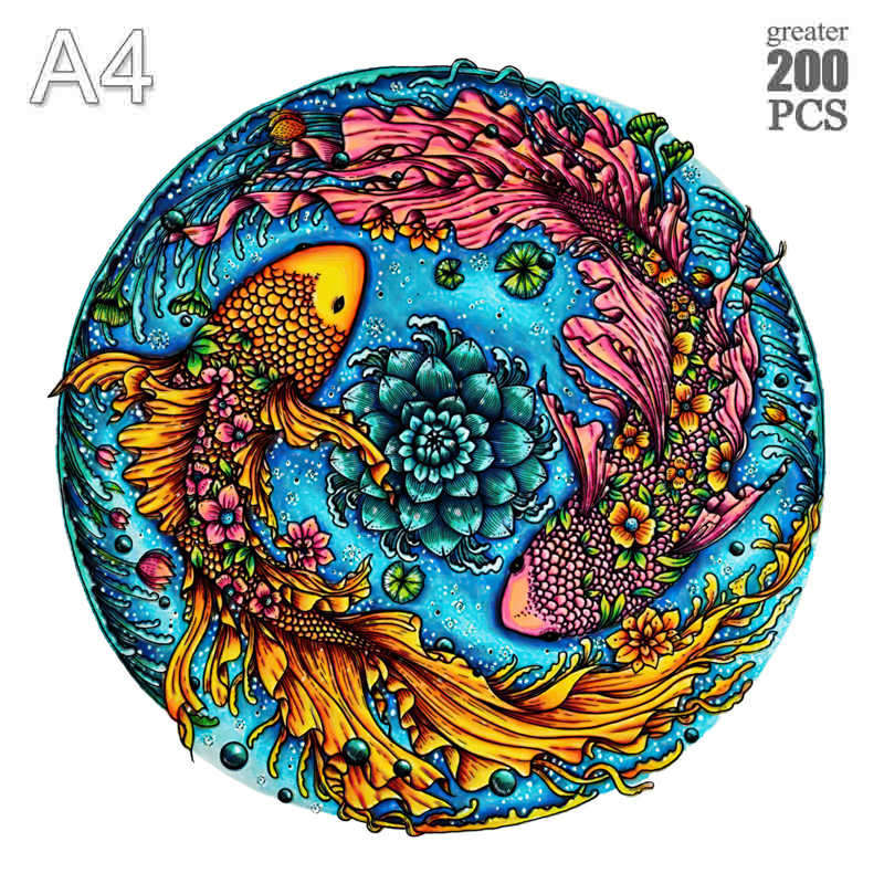 Нетоксичная деревянная головоломка с животными для взрослых и детей A3 A4 A5 3D дерево DIY поделки в форме Рождественский подарок Деревянная пазл-головоломка Подарки Новое