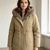 Womens Mid-length Parka Coat Faux Fur Hooded Winter Thick Warm Cargo Cotton Jacket