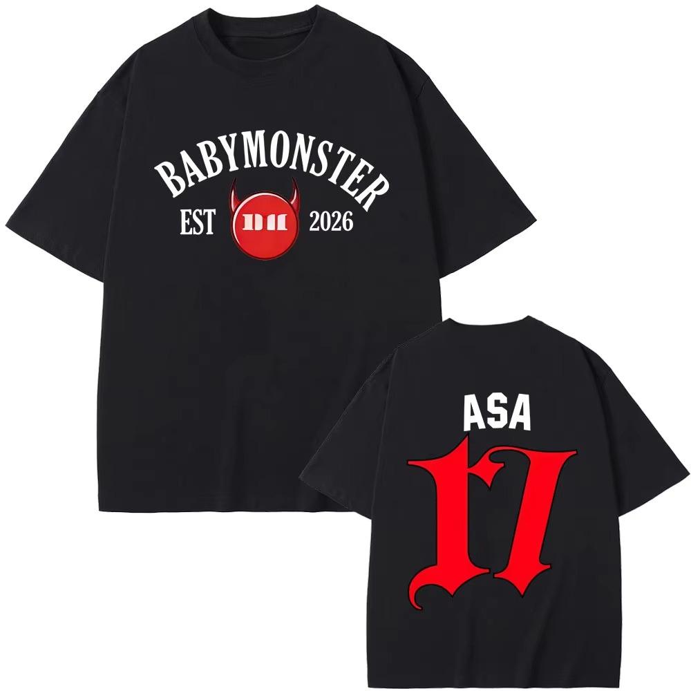 Babymonster Ahyeon Asa Rami Rora Ruka Pharita Chiquita Tour 2026 Tshirt Unisex Women Fashion pure Cotton Short Sleeve T Shirt