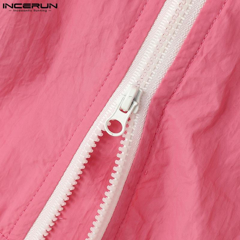 INCERUN Men Elastic Waist Zipper Split Shorts Sport Homewear Mini Pants