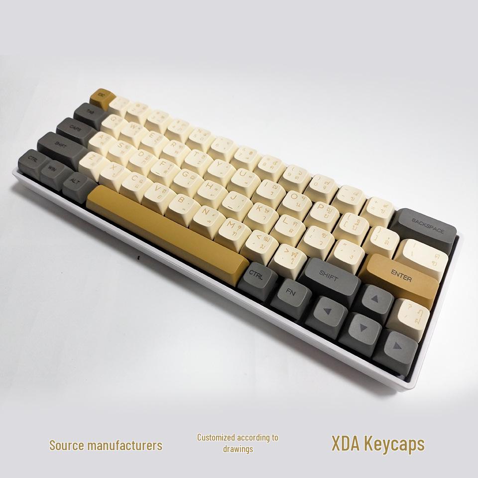Набор колпачков для клавиш XDA PBT: 125 клавиш, Чжуинь, Корейский, Тайский, Русский, Совместимость с MX Switch