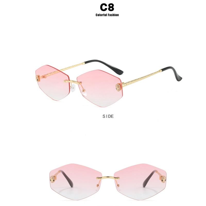 Женские солнцезащитные очки, мужские и женские модные солнцезащитные очки ромбовидной формы с головой змеи, металлические солнцезащитные очки с отделкой без оправы