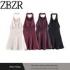 Za Autumn and Winter New Arrivals Women's Clothing Zr European and American Style Fashionable Slim-Fit Silk Satin Texture Short Dress 9106331