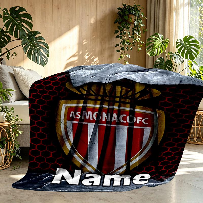 Custom Name Personalized AS Monaco Print Blanket, Home Decor, Bedroom, Sofa, Camping, Couch, Gifts for Birthday Christmas