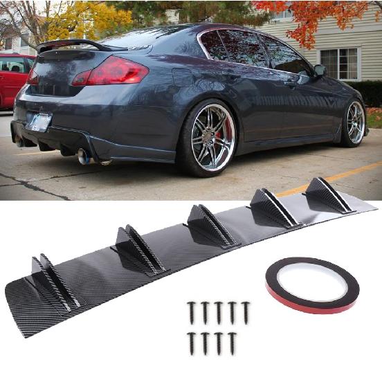 2 шт., 81,5 см, универсальный задний диффузор, 5 плавников, бампер, сплиттер, спойлер для подбородка, нижняя губа для Infiniti Q50 Q60 G37 G35 Shark Body