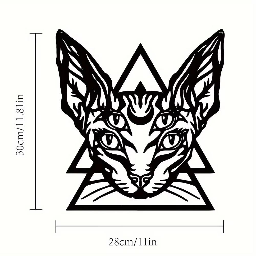 1pc Sphynx Cat Metal Wall Art - Gothic Indoor Decoration, Hairless Cat Design for Unique Room Décor, Perfect Wall Art Gift