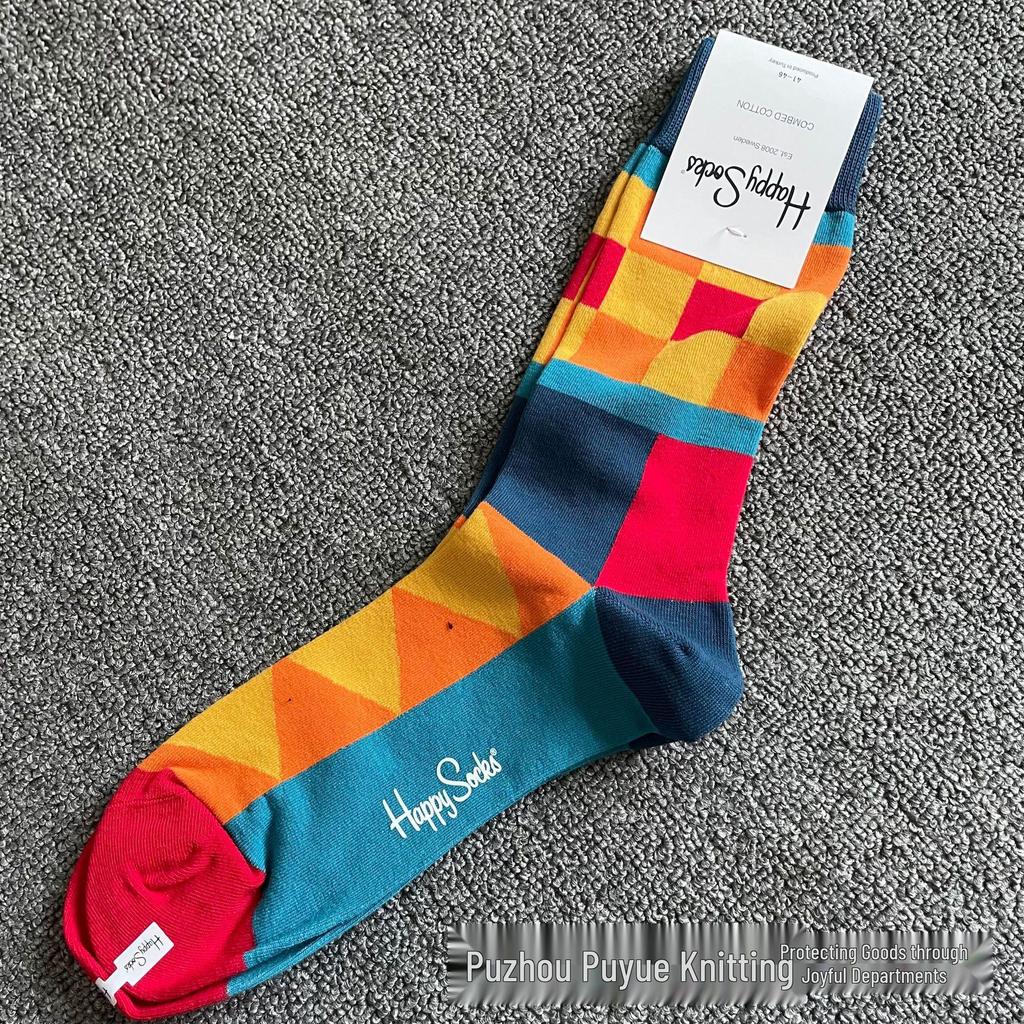 Hippy Happy Мужские Универсальные Хлопковые Носки до Середины Икры Модные