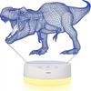 Dinosaur Toys - 3D Dinosaur Night Light for Kids with Timer, Touch, Remote Control - 16 Color Change Decor Lamp and Warm White Light for Sleep