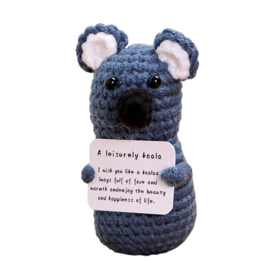 Позитивная кукла-картошка ручной работы с вдохновляющей открыткой, милая вязаная фигурка для эмоциональной поддержки в комнате, декор