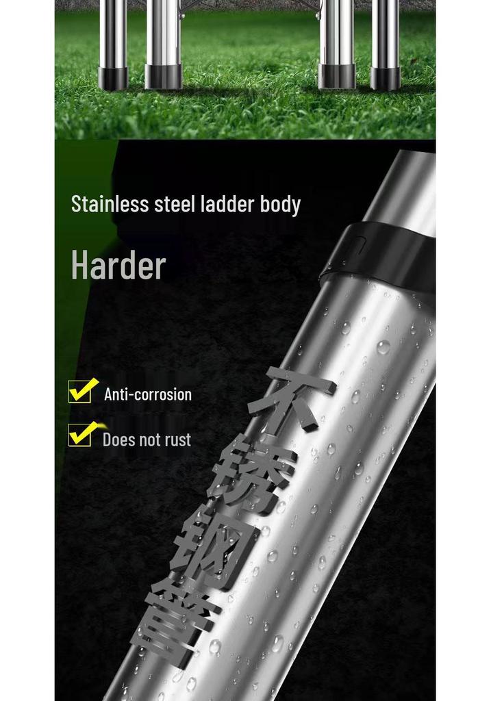 Multi-Purpose Stainless Steel Attic Retractable Ladder: Folding, Portable, Indoor I-shaped Ladder
