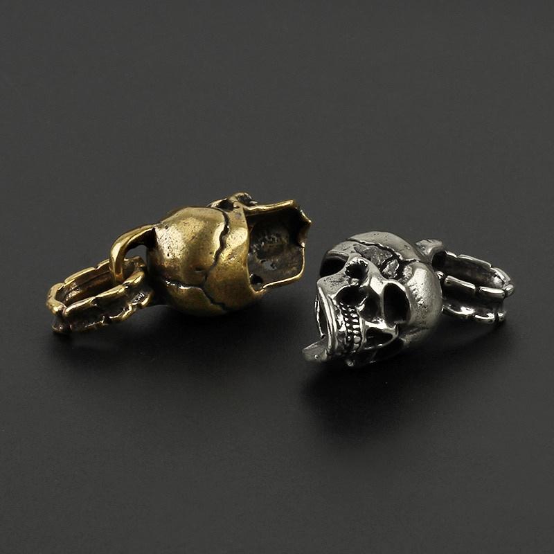 Латунь Медь Череп Панк Брелки Кулон Брелок Подвески Брелок Скелет DIY Уличные Аксессуары