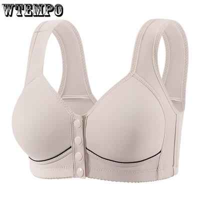 Бюстгальтеры больших размеров без косточек Женский бюстгальтер с застежкой спереди Собирающий Боковая поддержка Женское белье