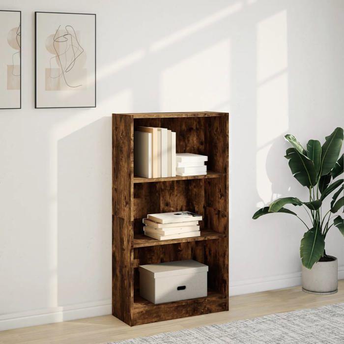 VidaXL Bookcase Smoked Oak 60x24x109 Cm Engineered Wood, Bookshelf, Book Holder, Book Support, Cabinet of 857807
