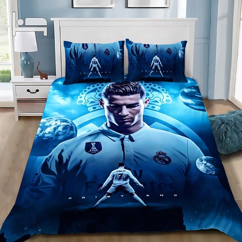 3D НОВЫЙ Пододеяльник Наволочка Комплект Постельного Белья Футбол CR7 Р-Роналду Взрослый Мальчик Девочка Украшение Спальни Детский Односпальный Двуспальный Большой