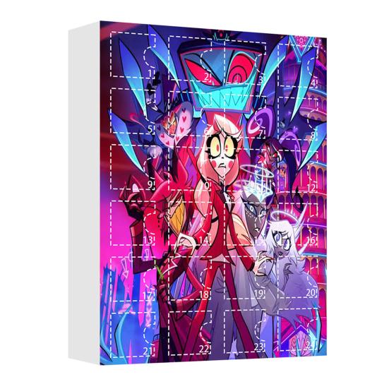 Yousheng  Hazbin Hotel Advent Calendar 24 Day Christmas Countdown Box with Unique Window Design Multifunctional Holiday Decoration for Kids Rooms Cars