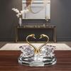 -encrusted Crystal Swan Ornaments Light Luxury Glass Swans Swan Figurines  Indoor Foyer