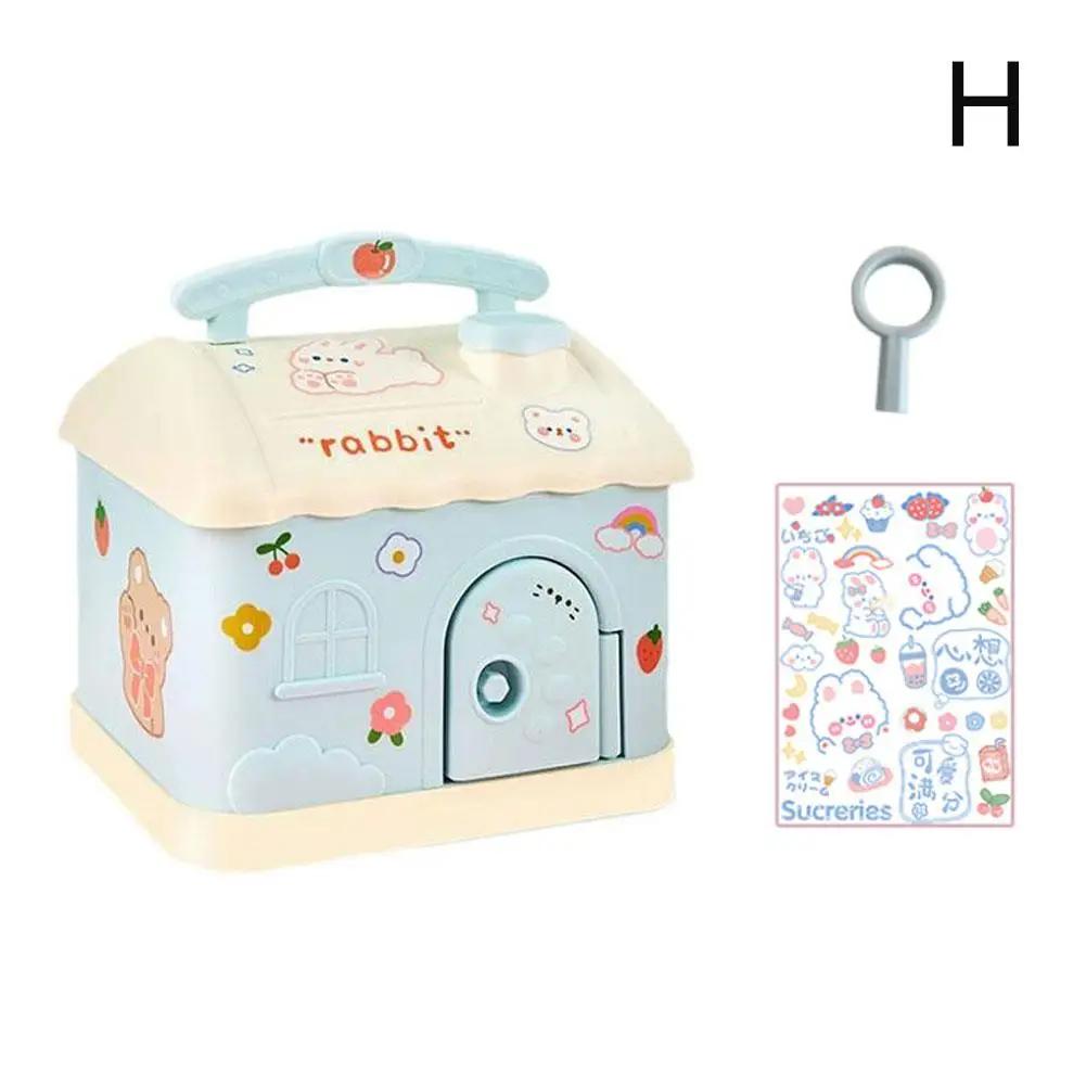 Милый мультяшный домик-копилка-кролик, милая коробка для хранения вещей для детей с наклейками своими руками, украшение дома, подарки на день рождения для детей