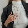 Европейский и американский стиль Old Money, неправильное акриловое ожерелье с подвеской в виде черного бриллианта, легкая роскошь, тонкая цепочка, дизайн для ключицы