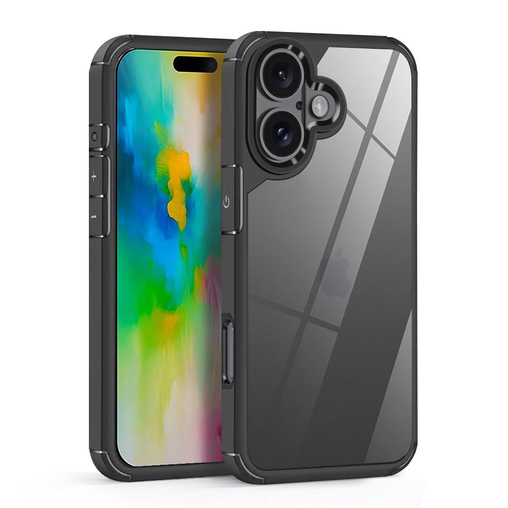 Чехол Armor Transparent Acrylic Phone Case для iPhone 16 15 14 13 12 11 Pro XR X XS Max 7 8 Plus SE Hybrid Shockproof Hard Back Cover