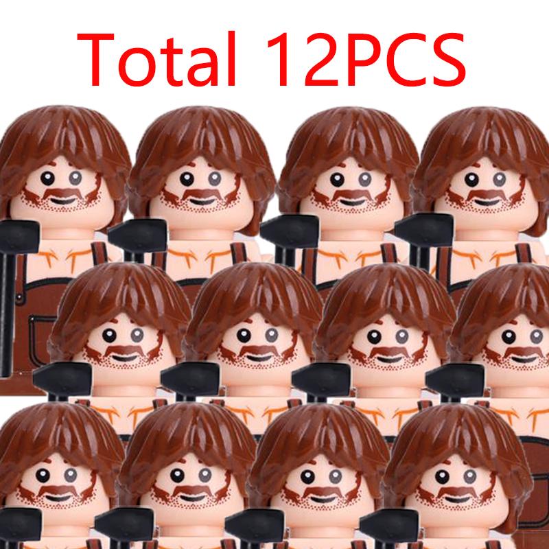 Совместимые MOC Средневековые Строительные Блоки Персонажи Солдаты Рыцари Драконов Черный Лев Орел Игрушка Подарок Кирпичики Фермер Солдат X048