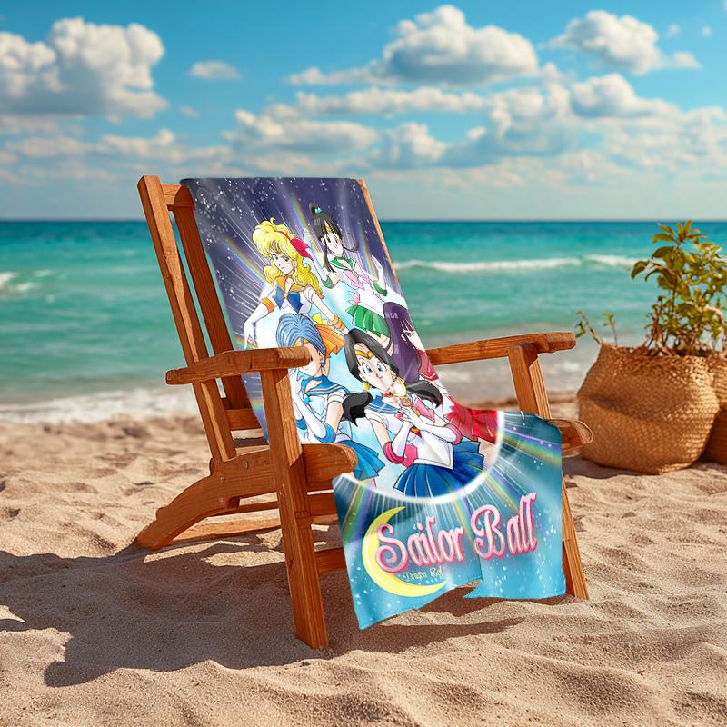1Pc Sailor Moon Adventure Beach Towel Quick Dry Multiuse For Beach Pool Gym Yoga Home Travel Christmas Halloween Xmas Gift L1474