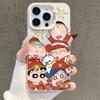 Серебряный чехол для телефона Shin-chan к Новому году для iPhone 14/13/16 Pro, 15 Pro Max, 17