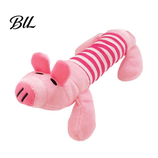 Interactive Dog Toy Plush Animal Squeaky Pig Duck Elephant Chew Pet Hunting Instinct Cute Stuffed Teething for Dogs Puppies Biting Tug-of-War