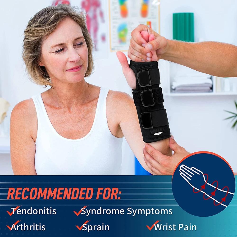 Фиксатор запястья для облегчения запястного туннельного синдрома, регулируемая поддержка запястья с металлической шиной, поддержка руки