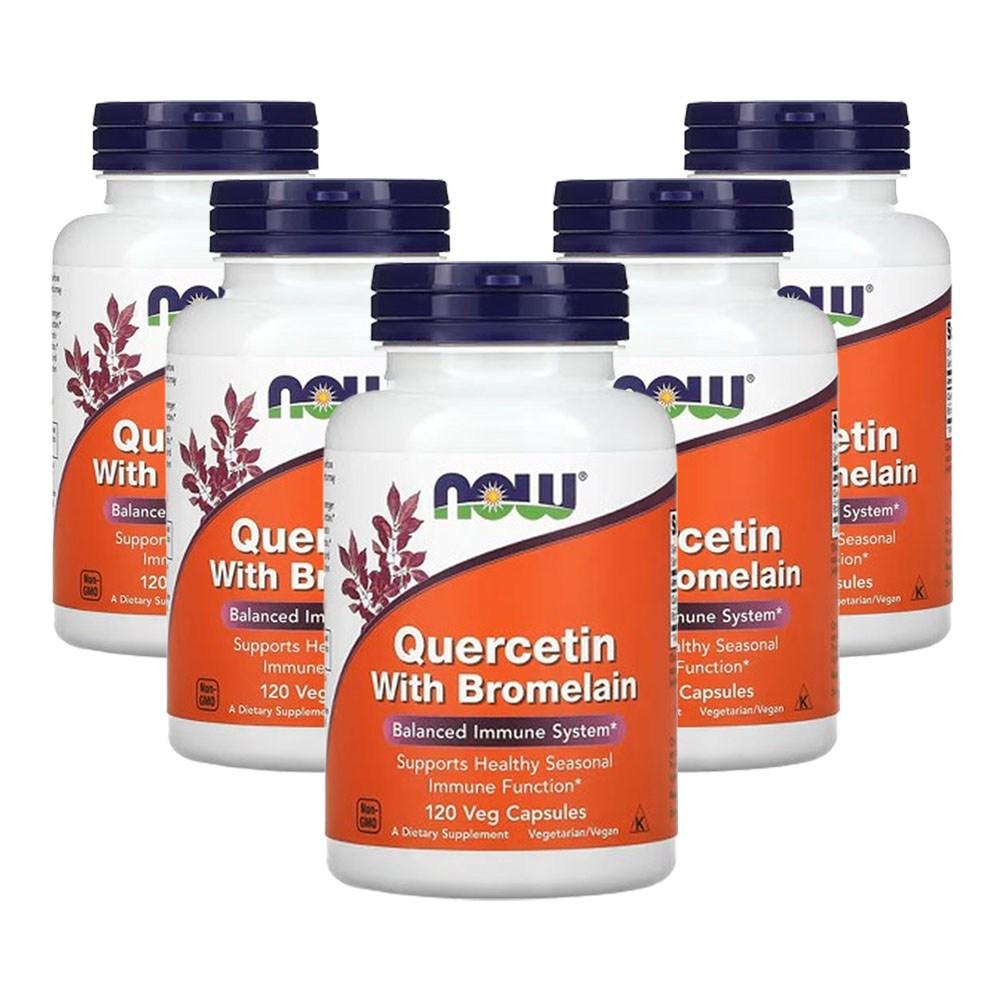 Now Foods Bromelain-Infused Quercetin Vegetable Capsules 120 Tablets 5 pcs