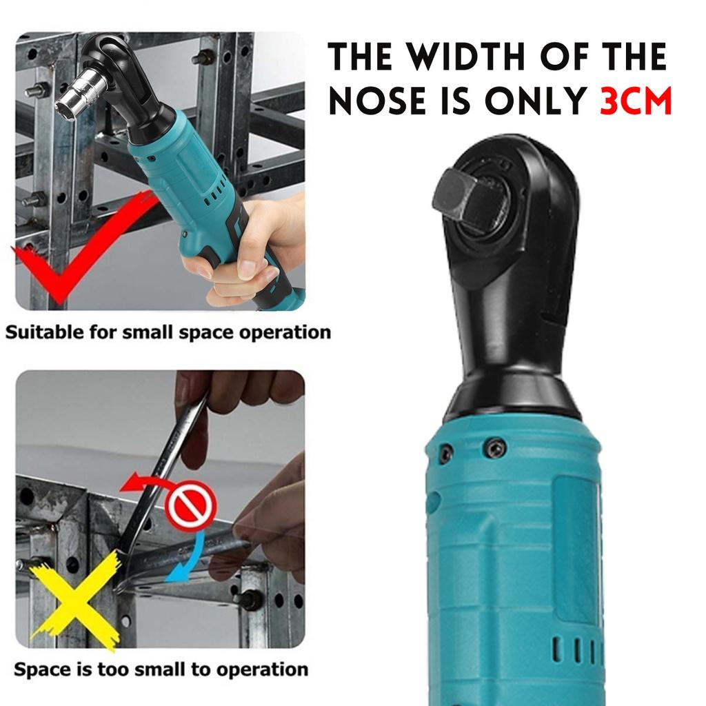 47.5NM Brushless Electric Ratchet Wrench 1/2'' Ratchet Wrench Set Angle Drill Screwdriver Power Tool for Makita 18V